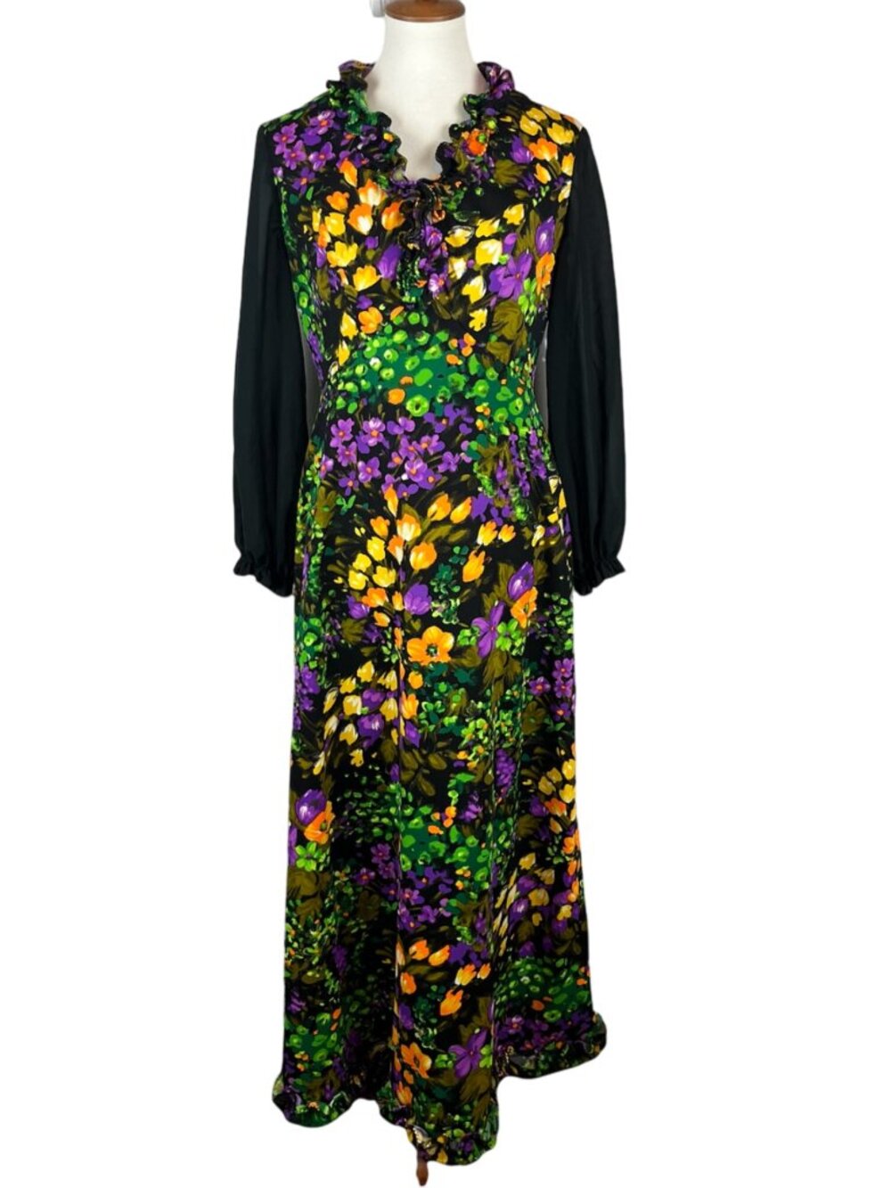 Vintage 1960's Edith Flagg Vintage Maxi Dress Custom Womens